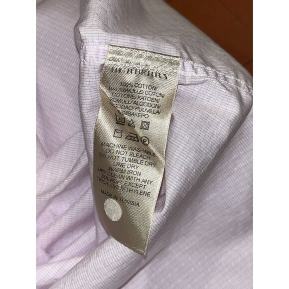 Burberry Light Pink Workwear Long-Sleeve Button-Down Shirt Men's Size 44 17.5 - Picture 7 of 8